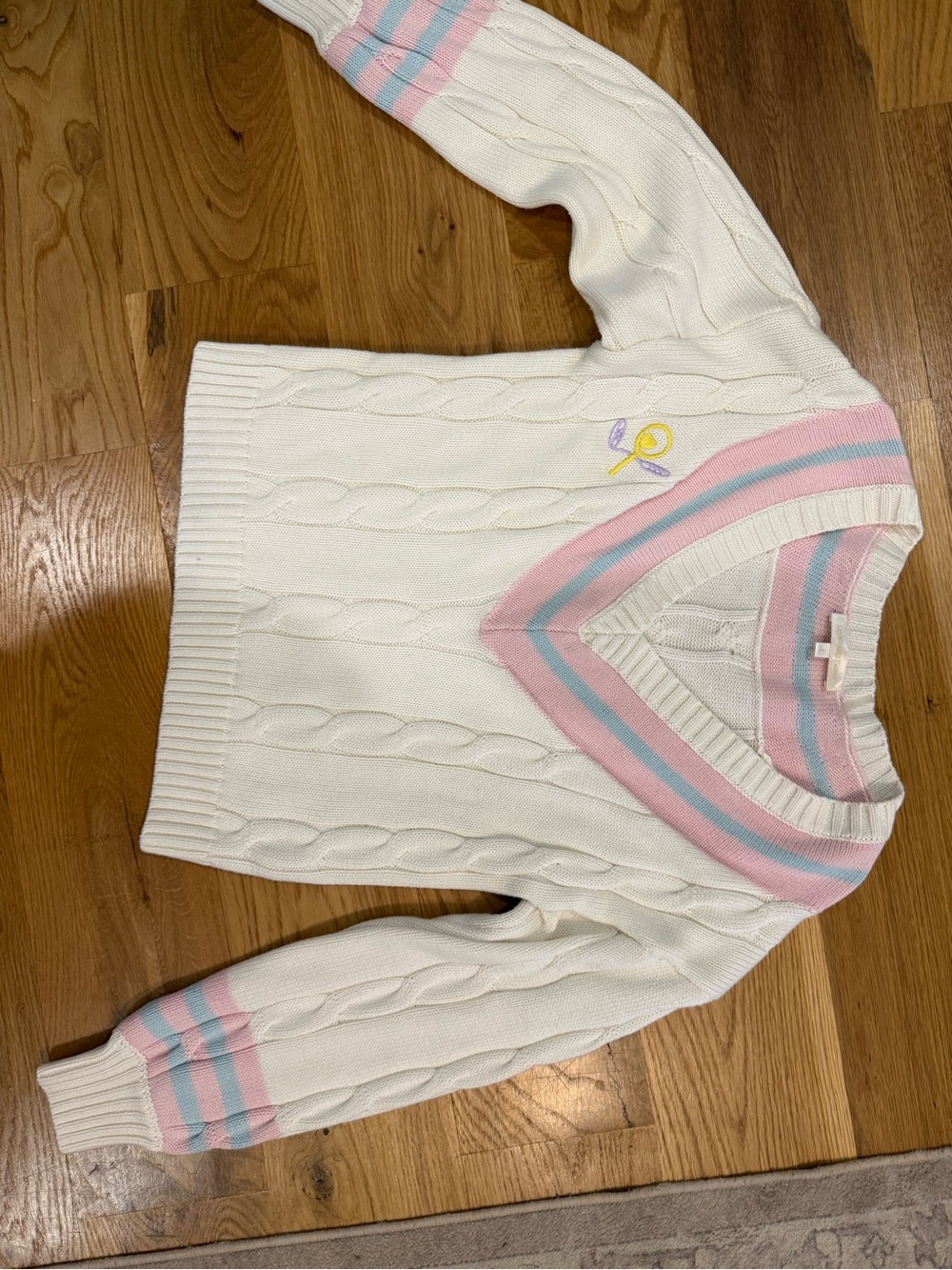 LoveShackFancy golf tennis Sweater S NWOT